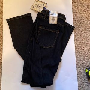 Lexi Women's Size 12 Straight Leg Dark Wash Cotton Blend Stretch Denim Jeans NWT